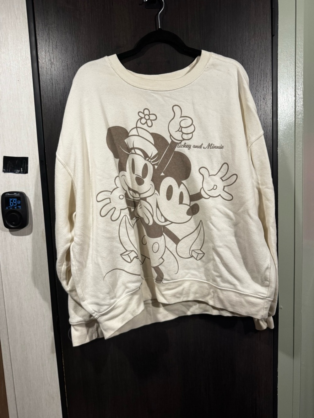 Disney Cream/Light Brown Mickey and Minnie Graphic Sweatshirt